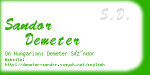 sandor demeter business card